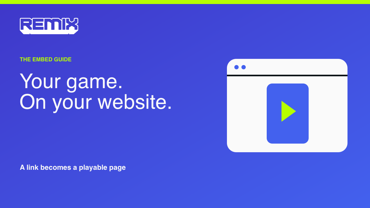 How to Embed a Remix Game on Your Website