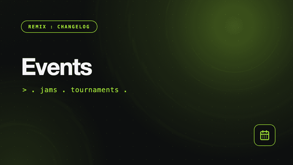 Events. Game jams, tournaments and sweepstakes in one place